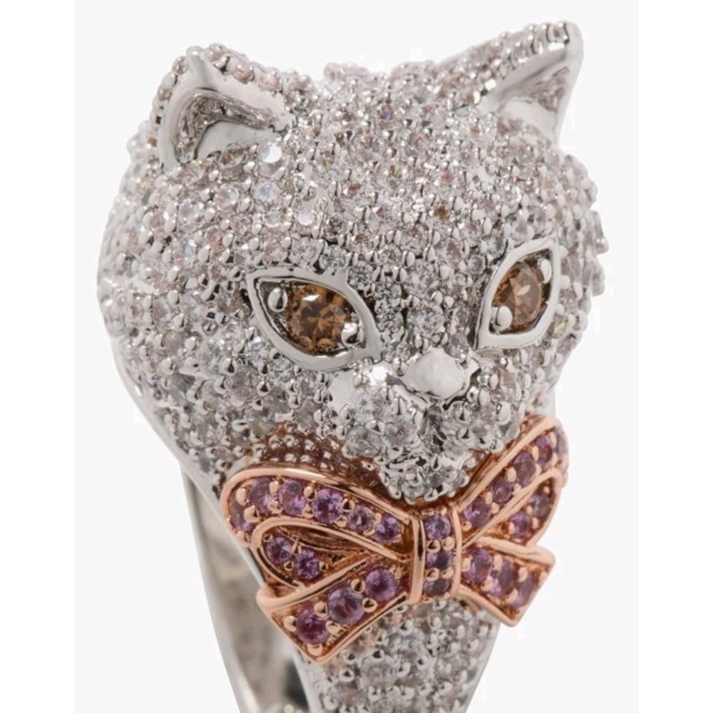 Kate Spade Beautiful Pawlina Cat Cocktail Ring Size 5 KJ236 New In Box $120+!